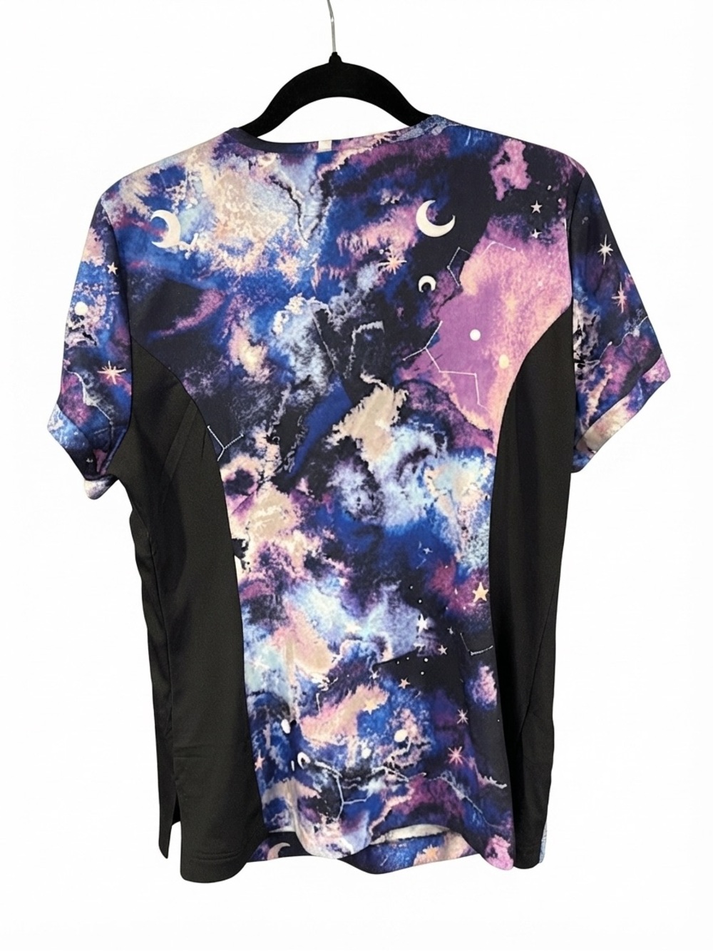 Koi Lite Women's Galaxy Print Scrub Top V-Neck, Short Sleeve Size M Style 1015PR - Picture 2 of 5